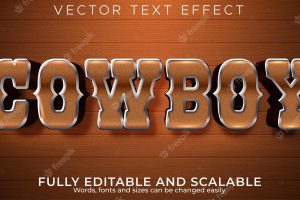 Editable text effect, western cowboy style
