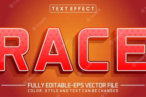Editable text style effect race text style