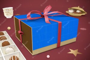 Eid gift box rendering in 3d design