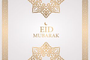 Eid mubarak arabic islamic elegant luxury ornamental gold arabic ornament greeting card