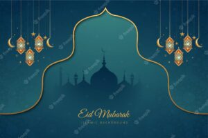 Eid mubarak beautiful card holiday background