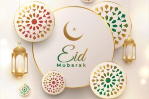 Eid mubarak elegant decorative greeting card