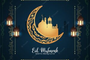 Eid mubarak festival beautiful greeting background design vector