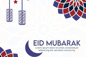 Eid mubarak festival social media post design with pattern