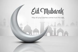 Eid mubarak greyscale creative vector design