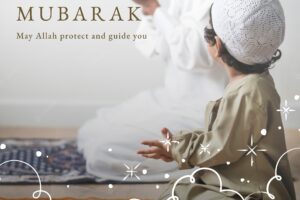 Eid mubarak social media post  with greeting