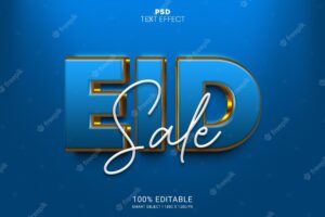 Eid sale psd editable text effect design