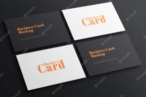 Elegant dark business card psd mockup