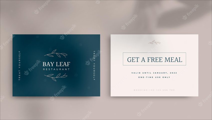 Elegant minimalist restaurant gift certificate template