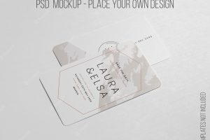 Elegant minimalistic layout of business card mockup