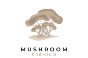 Elegant mushroom vector illustration logo