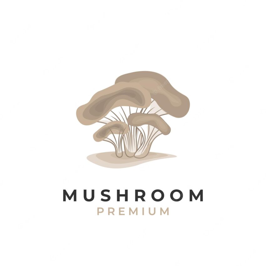 Elegant mushroom vector illustration logo