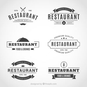 Elegant set of cool restaurant logos