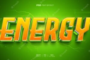 Energy 3d editable text effect