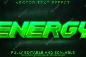 Energy neon text effect, editable lazer and gaming text style