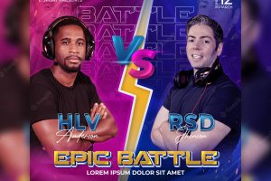 Epic battle versus esport social media post template