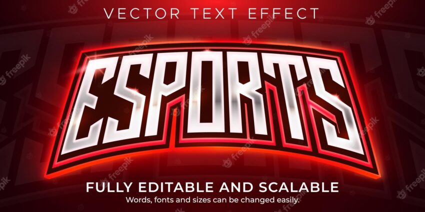 Esport text effect, editable gamer and neon text style