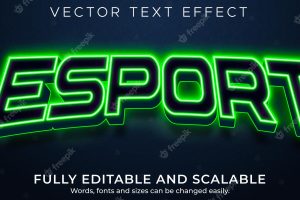 Esport text effect, editable neon and gaming text style