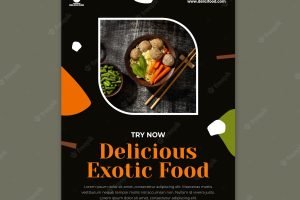 Exotic food poster template