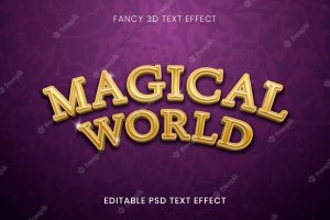 Fancy 3d gold text effect psd template