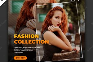 Fashion collection in social media post template