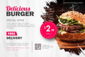 Fast food burger restaurant flyer template