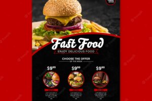 Fast food vertical print template