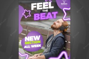 Feel the music concept flyer template