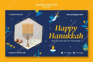 Festive hanukkah banner template