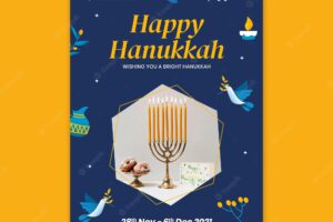 Festive hanukkah print template