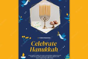 Festive hanukkah print template