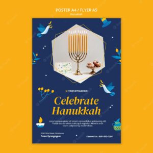 Festive hanukkah print template