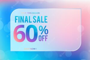 Final sale poster design with 60% discount offer on orange background