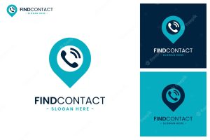 Find contact logo design template. contact finder icon vector.