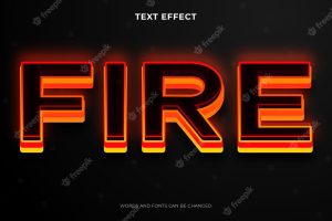 Fire style 3d text effect