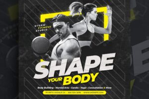 Fitness gym flyer social media post web banner