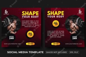 Fitness social media post template