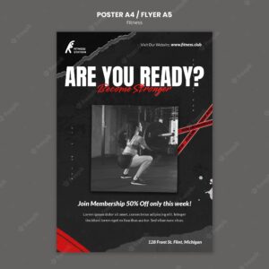 Fitness workout a4 poster template