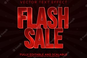 Flash sale text effect editable discount and offer text style