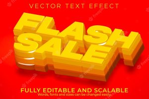 Flash sale text effect, editable discount and offer text style