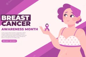 Flat breast cancer awareness month social media post template