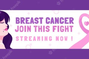 Flat breast cancer awareness month twitch banner