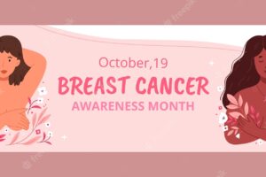 Flat breast cancer awareness month twitter header