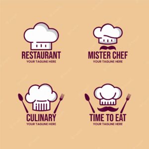 Flat chef logo template