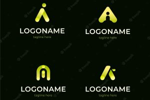 Flat design ai logo collection