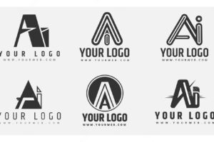 Flat design ai logo template collection