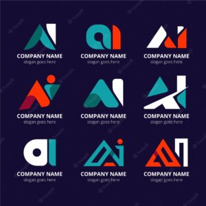 Flat design ai logo template pack