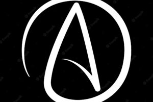 Flat design atheism logo