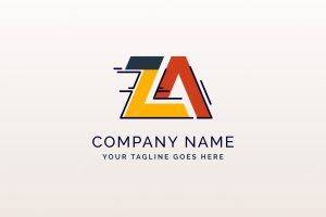 Flat design az or za logo template