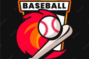 Flat design  baseball logo  template